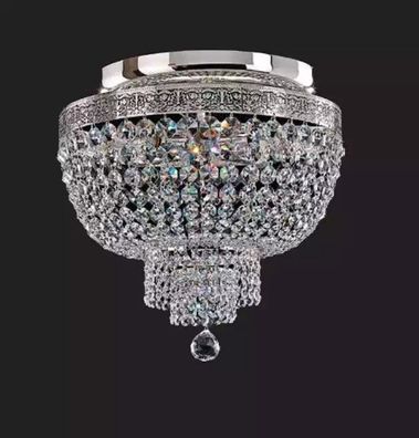 Deckenlampe Deckenleuchter Luxus Silber Kronleuchter Lüster Kristall