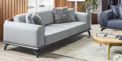 Dreisitzer Couch Sofa 227cm Sofa Couchen Polster Möbel Textil Stoff