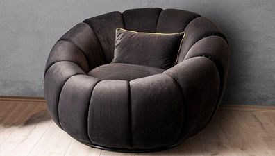 Sessel Farbe schwarz bequem mittelweich Luxuriös für Wohnzimmer Relax Club