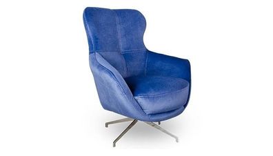 Sessel Farbe Blau bequem mittelweich Luxuriös für Wohnzimmer Relax Club