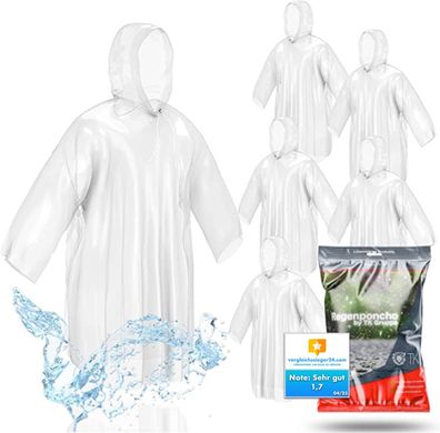 Travelfreund® 8x Regenjacke transparent Regenponcho einweg Poncho Regenmantel