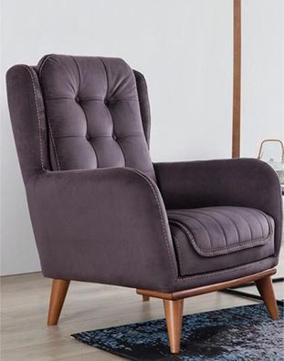 Chesterfield Sessel Relax Club Sofa Einsitzer Couch Polster Möbel Braun