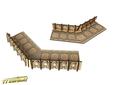 SFG039 TTCombat - Sci-Fi Gothic -Fortified Trench Small Corner Sections (40k)