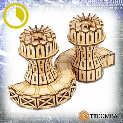 SFX070 TTCombat - Sci-Fi X - Cooling TOWERS (10mm) (Terrain, Battletech)