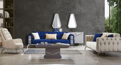 Sofagarnitur Couch Set Polster Möbel 3 + 3 + 1 Wohnzimmer 3tlg. Garnituren