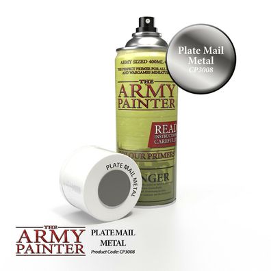 The Army Painter - Colour Primer - Plate Mail Metal (Corvus Belli, WH40k)