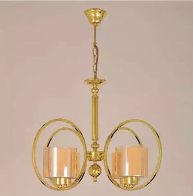 Deckenlampe in Goldfarben Luxus Decken Luster Glass Wohnzimmer