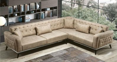 Sofa Couch Beige Wohnzimmer Set Design Modernes Sofa Ecksofa neu