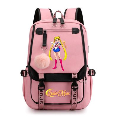 Sailor Moon Usagi Tsukino USB Schultaschen Rucksack Outdoor Backpack Reisetasche