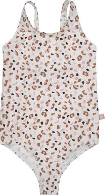 Swim Essentials UV Badeanzug, für Mädchen weiß/ khaki Leoparden Muster 134/140