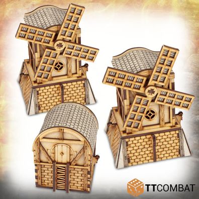 FSC027 TTCombat - Fantasy Realms - Halfling Windmills - (Table Top Terrain)