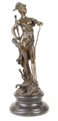 Bronzefigur Diana Victorious H 47,5 cm Mythologie Bronzeskulptur Bronze Figur