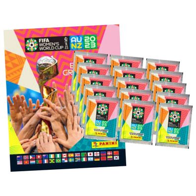 Panini FIFA Frauen Fussball WM Sticker (2023) - 1 Album + 15 Tüten Sammelsticker