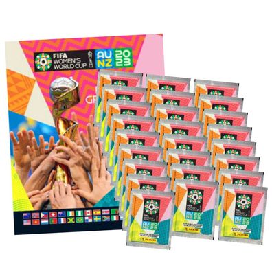 Panini FIFA Frauen Fussball WM Sticker (2023) - 1 Album + 25 Tüten Sammelsticker