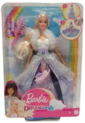 Mattel GKH26 Barbie Dreamtopia Barbie Puppe blond Prinzessin Schneezauber mit Gl