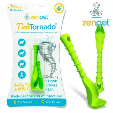 ZenPet Tick Tornado - Zeckenzange - für Hund/ Katze - Kunststoff Zeckenentferner