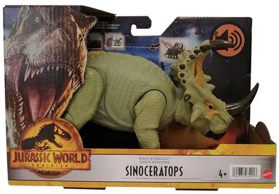 Mattel HDX43 Jurassic World Dominion Sinoceratops Brüllattacke Urzeitmonster Din