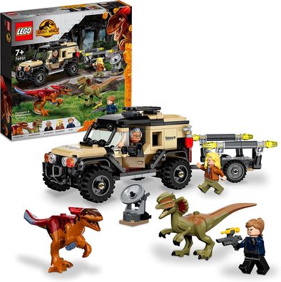 LEGO 76951 Jurassic World Pyroraptor & Dilophosaurus Transport, Dinosaurier Spielz...