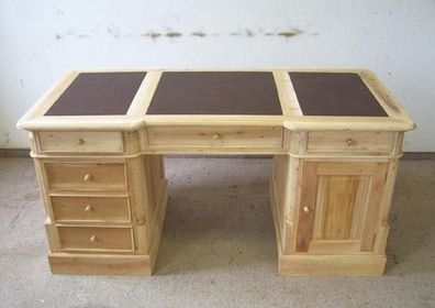 Schreibtisch Bürotisch Holz Natur 160x75 grosser Schreibtisch Massiv