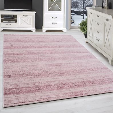 Kurzflor Teppich Wohnzimmerteppich Pastellfarben Einfarbig Muster Pink Meliert