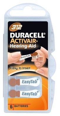 Duracell - Hörgerätebatterie Activair / Hearing Aid / 312 / PR41 - 1,45 Volt 160mA...