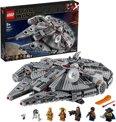 LEGO 75257 Star Wars Millennium Falcon Raumschiff Bauset mit Finn, Chewbacca, ...