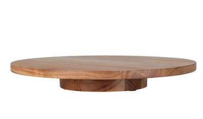 Akazien Holz Drehteller natur - 37cm - Servier Teller Deko Platte Gewürz Rondell