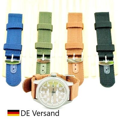 NATO Bänder Uhrenarmband Nylon 18 20 22 24 mm Textil Band Sport Ersatzband