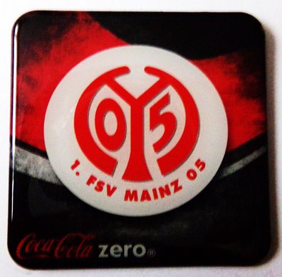 Coca Cola Zero - Fußballvereine - 1. FSV Mainz 05 - Kühlschrankmagnet 6 x 6 cm