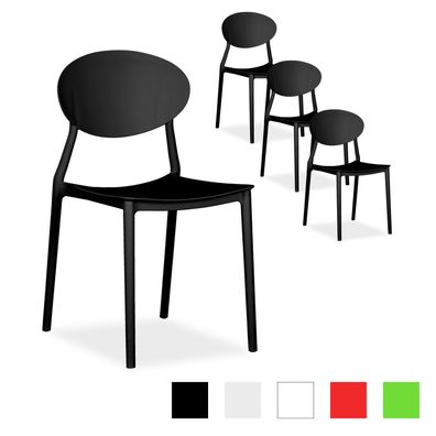 Gartenstuhl 4er Set in 5 Farben Stühle Küchenstühle Kunststoff Stapelstühle Balkon...