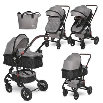 Lorelli Kinderwagen Alba 2 in 1 Sportsitz Babywanne Gummireifen, einstellbar