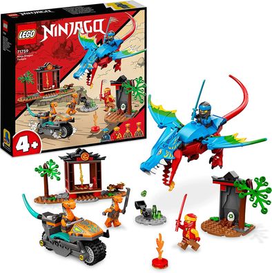 LEGO 71759 Ninjago Drachentempel Set mit Spielzeug-Motorrad, 4 Minifiguren inkl. ...