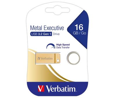 Verbatim USB 3.2 Stick 16GB, Metal Executive, Gold
