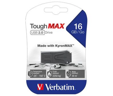 VerbatimUSB 2.0 Stick 16GB, ToughMAX, schwarz