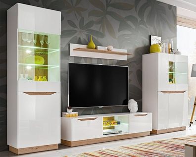 Wohnwand TV SOFIA mit LED Schrankwand Wohnzimmer