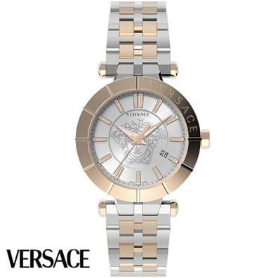 Versace VE2B00521 V-Race silber roségold Edelstahl Armband Uhr Herren Uhr NEU
