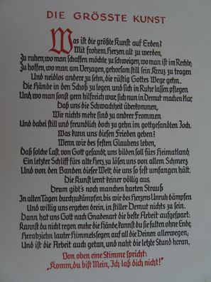 alte Postkarte AK St Johannis Schweickhardt Die grösste Kunst Spruch Vers Glaube