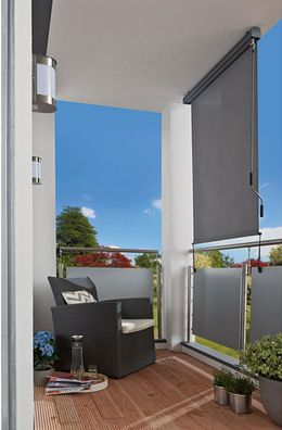 Balkonverschattung Senkrechtmarkise Sichtschutz Sonnenschutz Markise Außenrollo