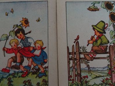 2 sehr alte Postkarten AK KF Lilly Scherbauer Namenstag fröhliche Kinder
