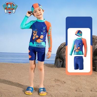 3er set Kinder PAW Patrol Chase UV-Schutz Badeanzug mit Schwimmhaube Junge Swimwear