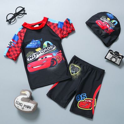 3er set Kinder Cars McQueen Badeanzug Junge UV-Schutz Bathing Suit Cartoon Swimwear
