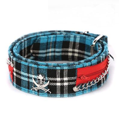 Piratengürtel Tartan Blau Schwarz