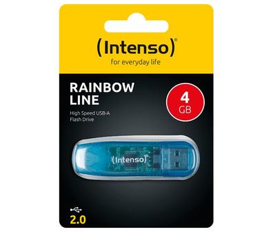 Intenso USB 2.0 Stick 4GB, Rainbow Line, blau