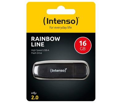 Intenso USB 2.0 Stick 16GB, Rainbow Line, schwarz