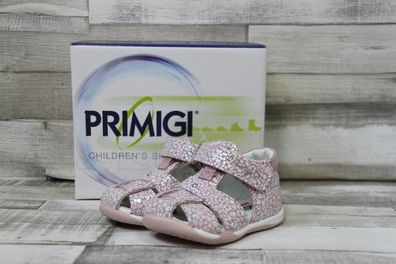 Primigi Mädchen Sandale rosa-silber mit Klettverschluss, Fersen- und Zehenbereich ...