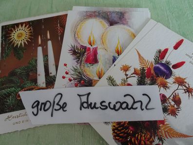 alte Postkarten AK Horn Weihnachten Kerzenschein Weihnachtsdistel Sterne.... SETs