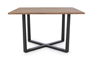 Tisch Helsinki 130 x 130 x 72cm Akazienholz mit Beingestell aus Metall Outdoor