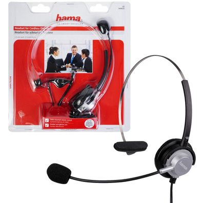 Hama Headset Kopfhörer 2,5mm Klinke Klinken-Stecker für DECT Telefon Gigaset etc