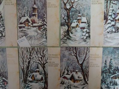 8 alte Postkarten AK Horn Frohe Weihnachten Neujahr edel ! Kirche Dorf Schnee