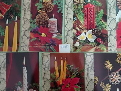 7 alte Postkarten AK Horn Frohe Weihnachten Neujahr edel ! Samtglocken Strohsterne...